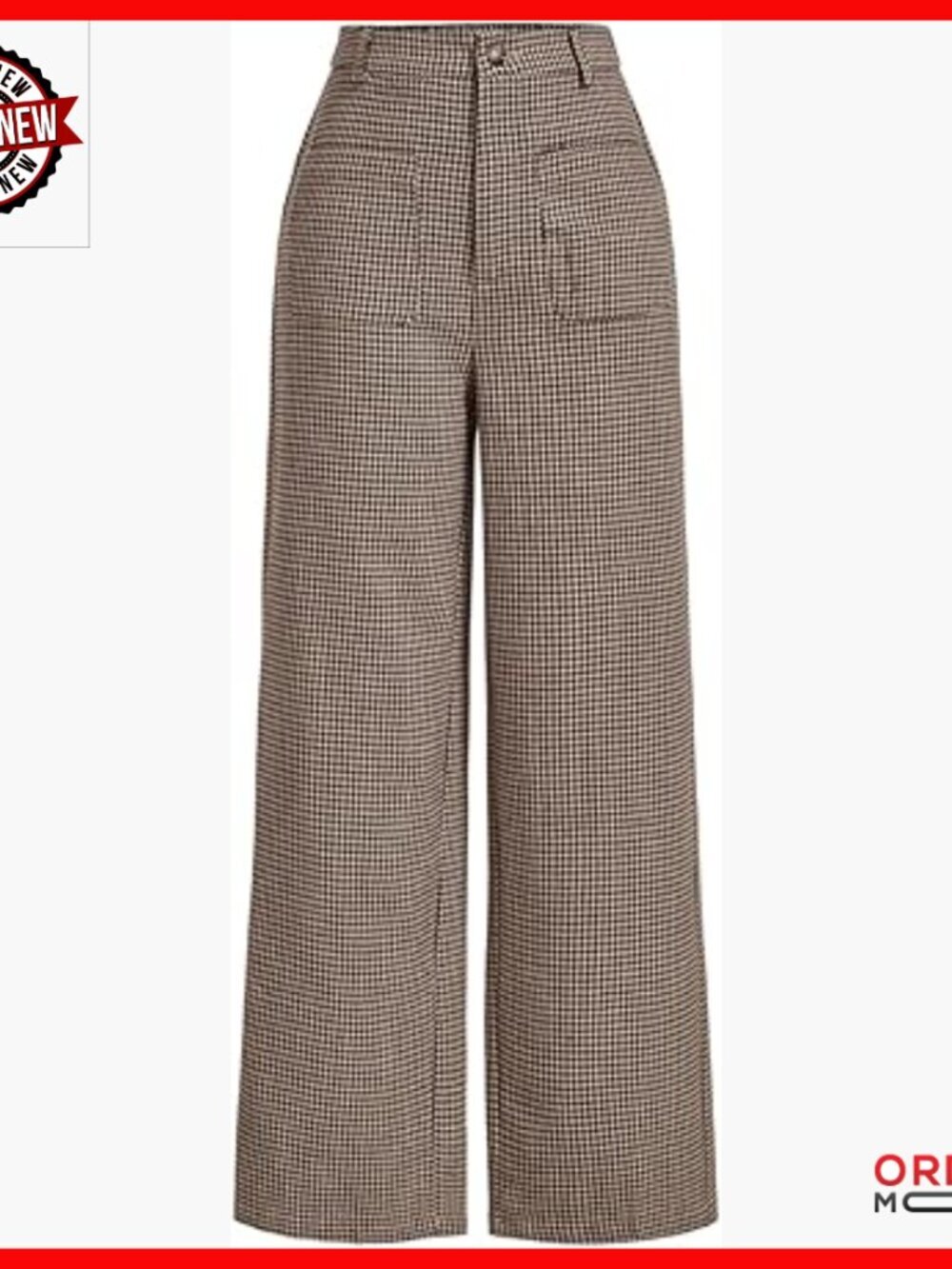 Wide Leg Tweed Trousers High Waisted Casual Dressy Pants